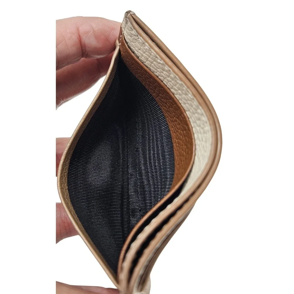 Burberry‎ TB Logo Card Holder 🤎 Tan Beige Colorblock